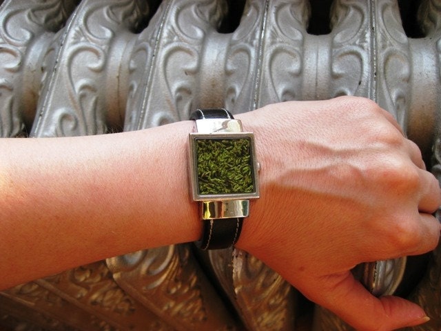Upcycled Terrarium Bracelet Moss Watch
