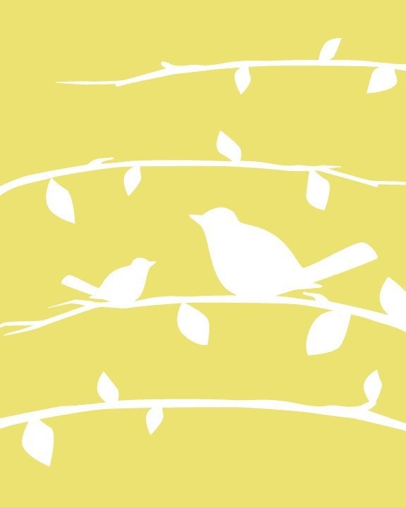 Birds in Branches Yellow