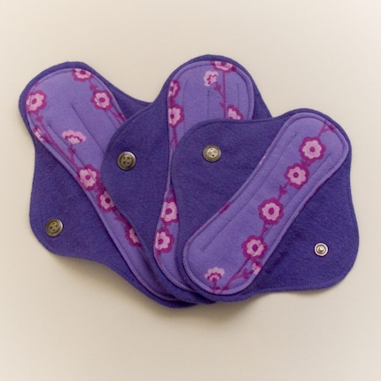 Muffies - Posy in Purple Overnight, Regular, and Pantyliner Cloth Pad set