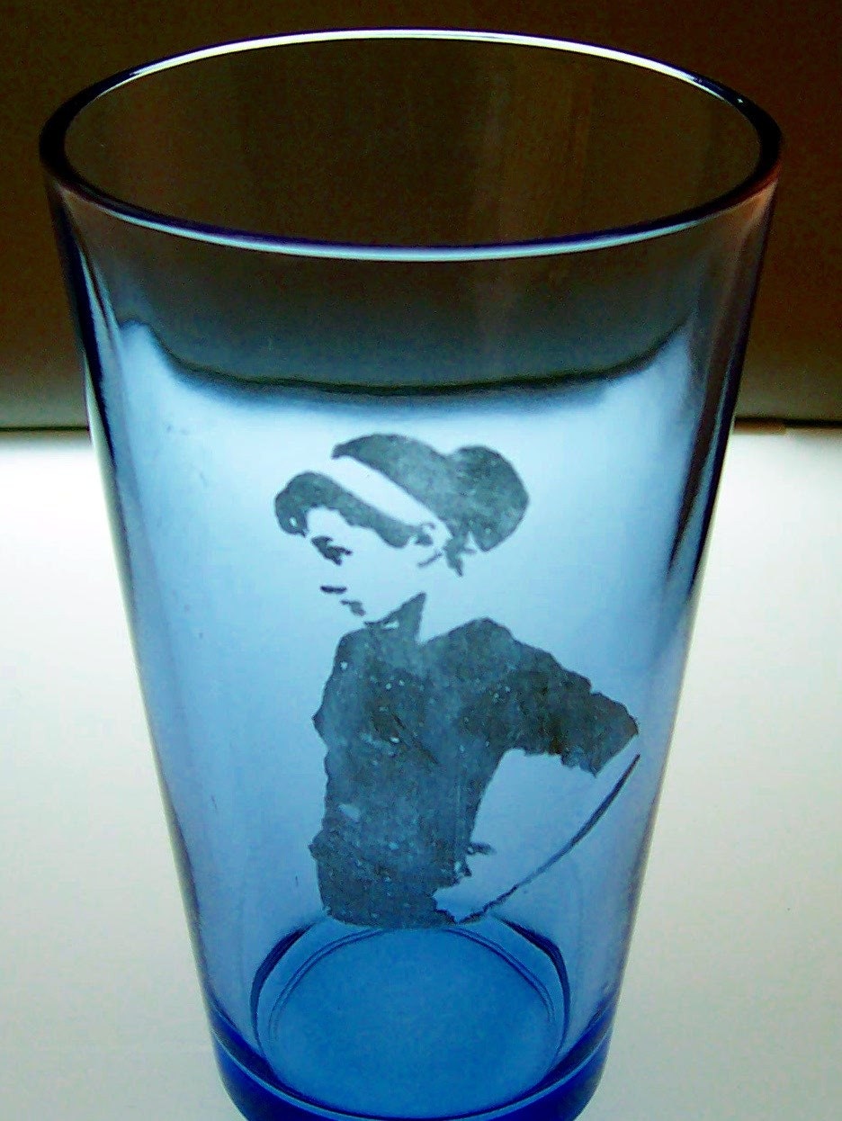Audrey Blue Pint Glass