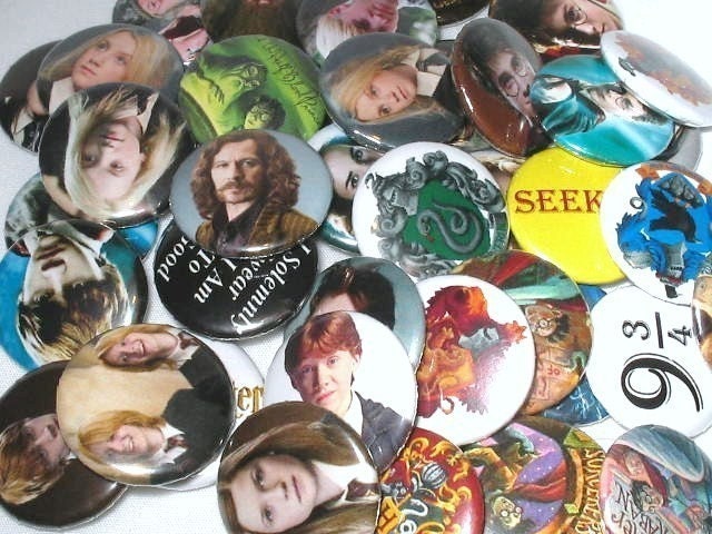 Harry Potter Buttons - You Pick ANY 6 for 5 Dollars - CHRISTMAS IN JULY SALE