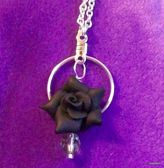 gothic rose necklace