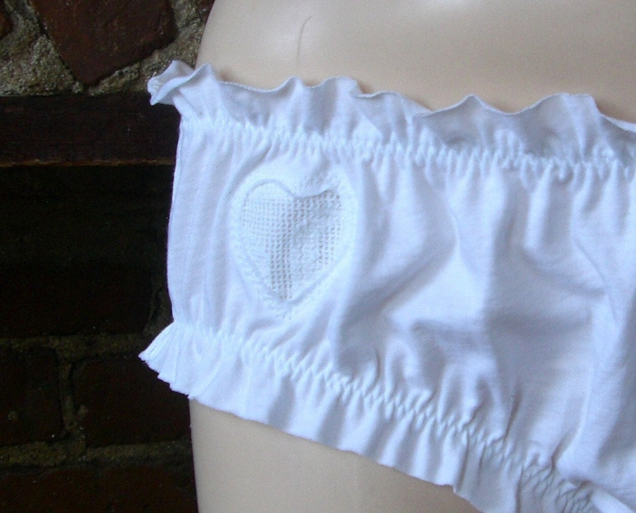 Victorian White Heart Knickers - small, medium, large, xl