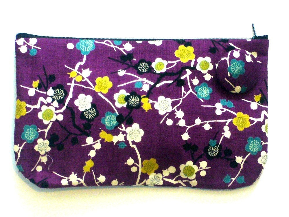 Purple ume clutch purse