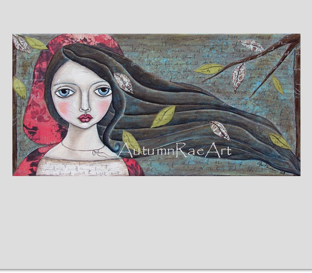 LITTLE ReD RiDiNG HooD SIGNED PRINT from original painting by Autumn