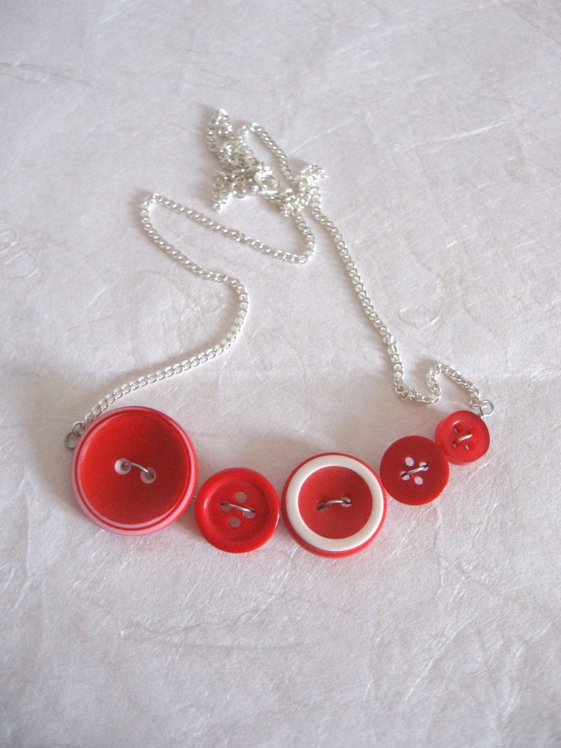 Red Button Smile Necklace