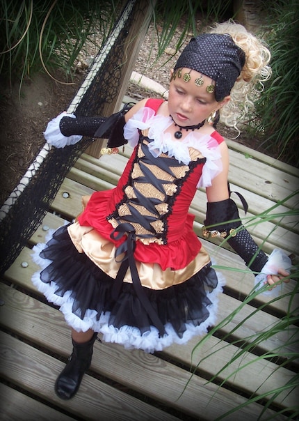 Custom Boutique Pageant Pirate Princess Pettiskirt Tutu Halloween Costume