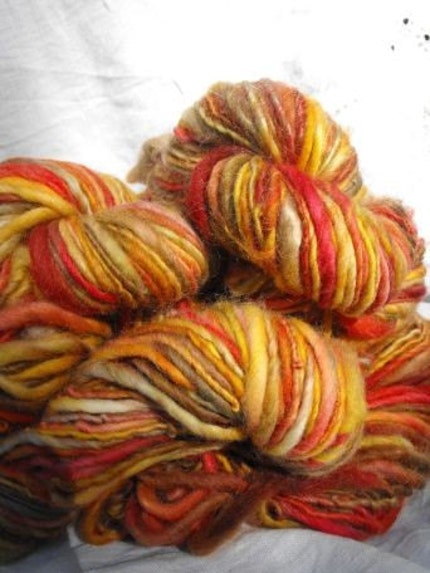 Handspun, Handpainted, Single Ply Wool/Merino Yarn-Autumn Bliss