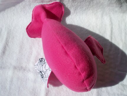 Pink Fish with Black and White, Plush Animal Friend