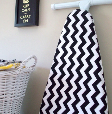 Chevron Ironing Board Cover in Black and White