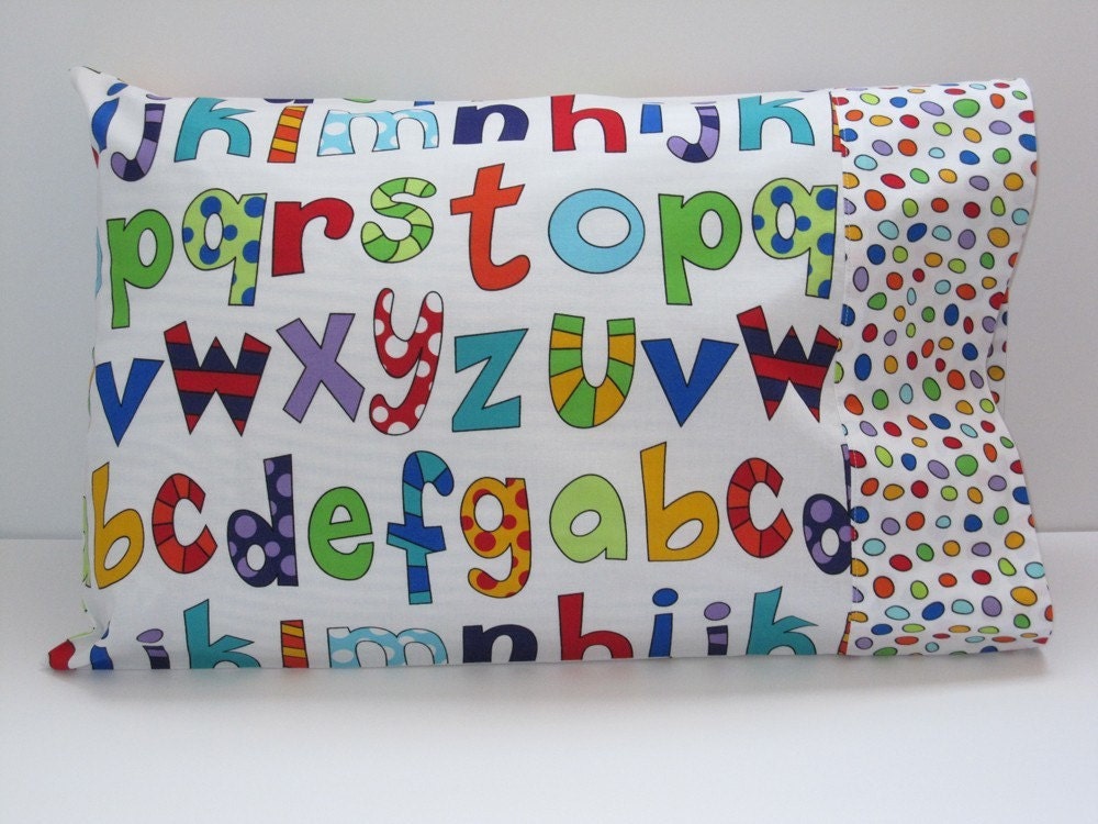 NEW Lively Letters-Travel or Toddler Pillow Case, READY TO SHIP