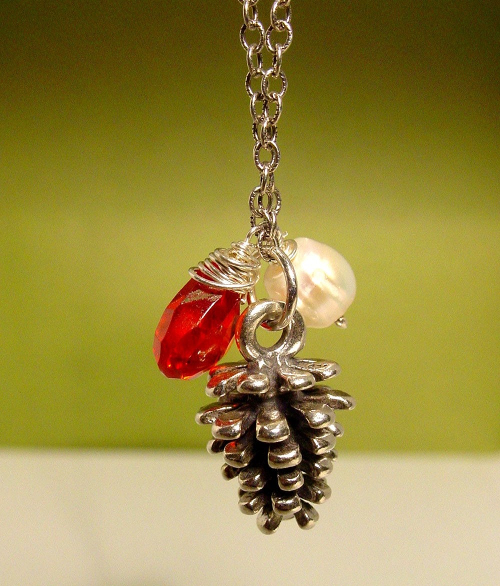Pine Cone  Charm Necklace