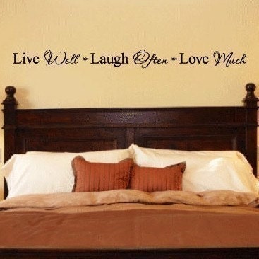 Live Well Laugh Often Love Much vinyl lettering home decor wall sayings art 3 x 38