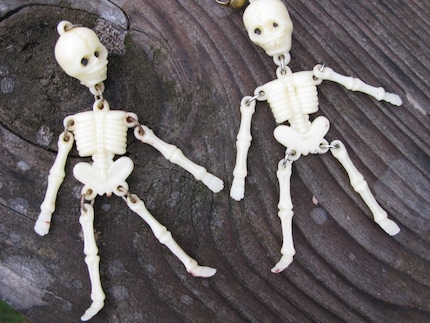 Vintage Celluloid Skeleton Charms