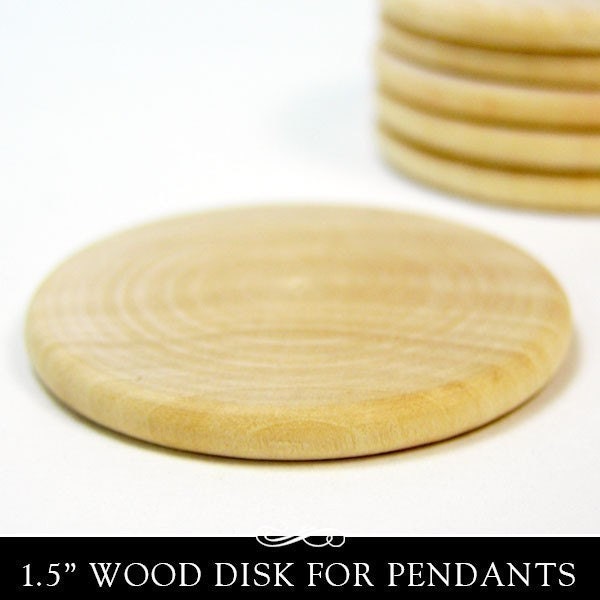 10 Wood Disks for Pendants, Magnets, and More. 1.5 Inch Diameter Rounds.