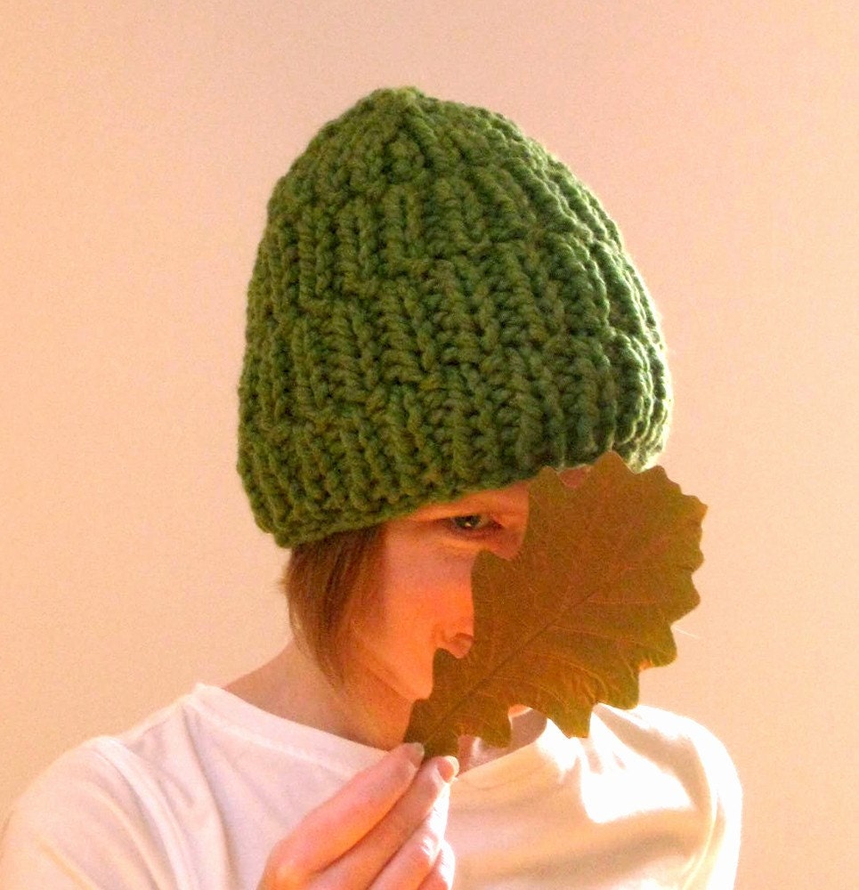 Chunky Green Warm and Woolie Hat - Hat.018