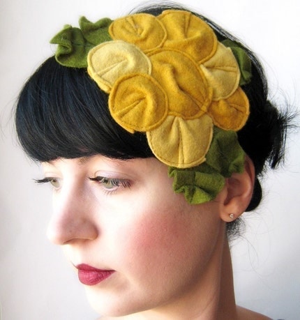 Giant Dwarf - Rosette Fascinator - The Canary - MADE TO ORDER
