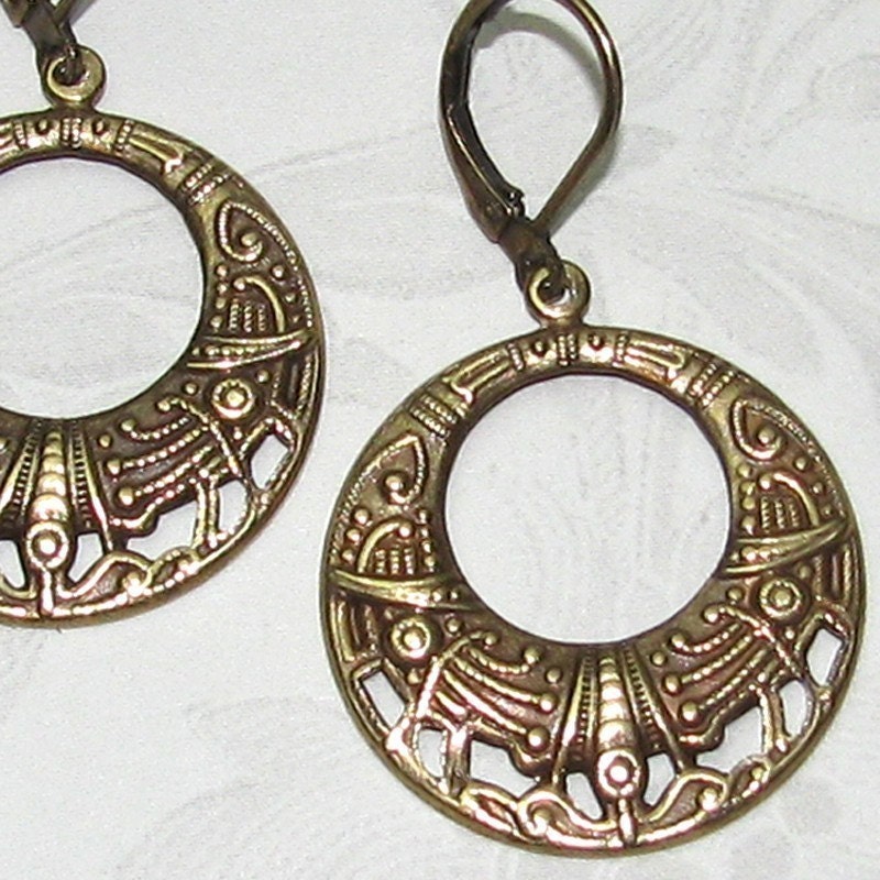 Egyptian Revival Hoops - Your Choice