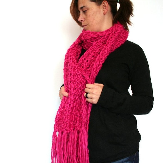 Extra Long Hot PINK Scarf