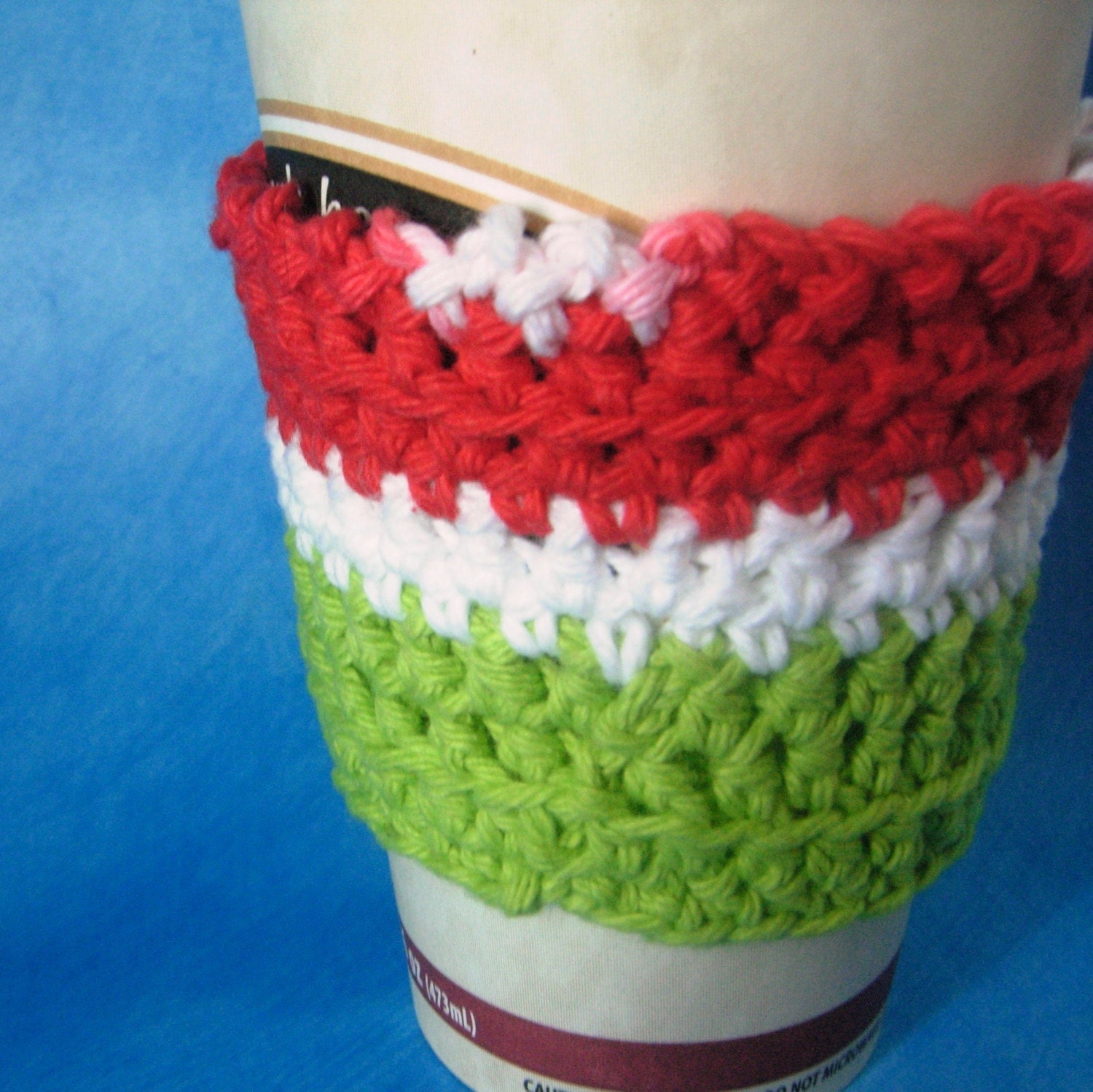 Red, Whte, and Green Coffee Cup Sleeve