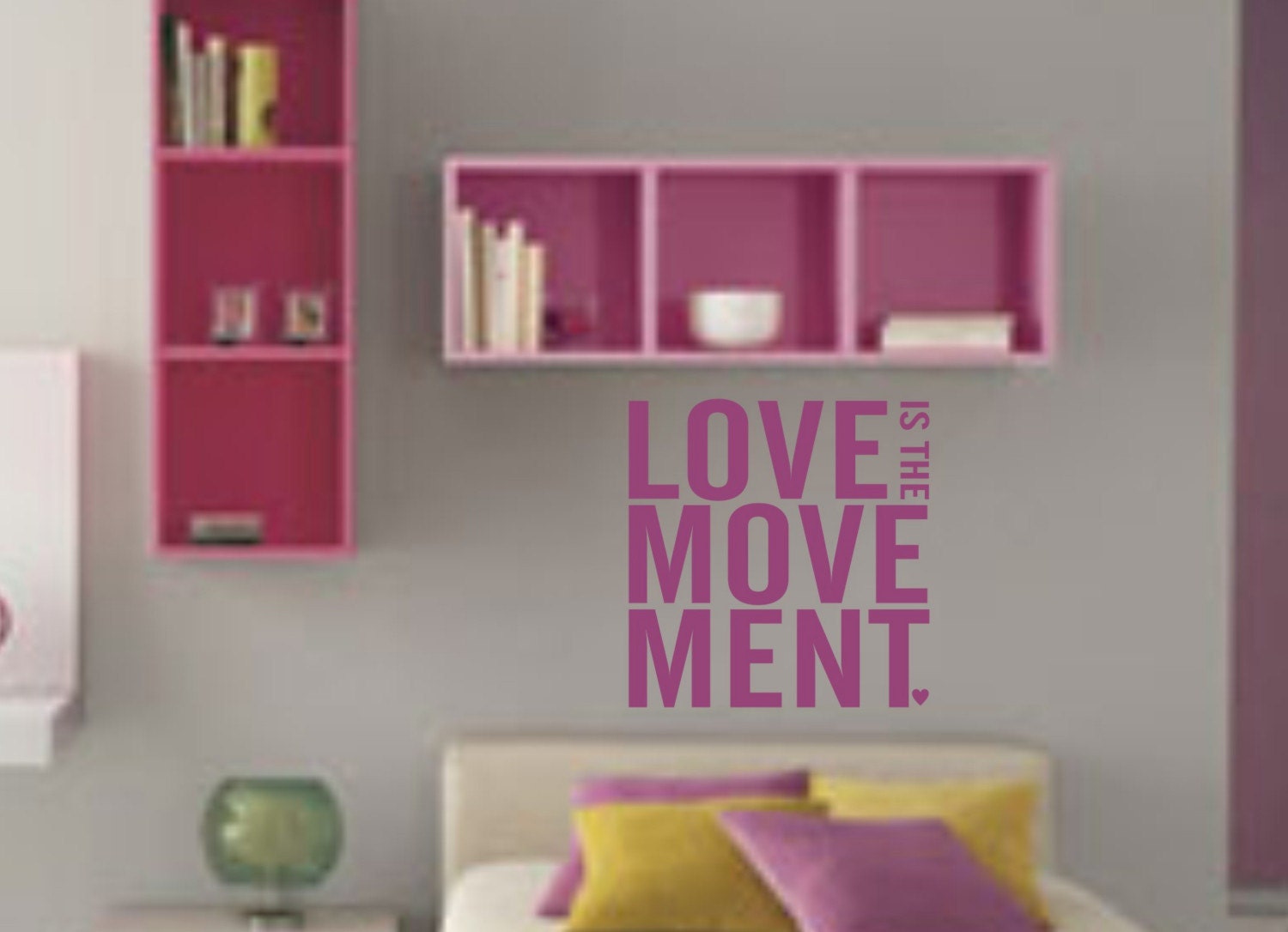 O amor é o Movimento Wall Decal Adesivo - Vinyl Art Graphic Citação casamento Casamento Texto