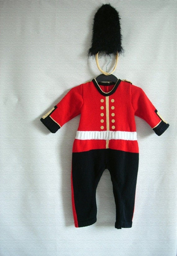 Handmade Knitted Royal Guard Babygrow