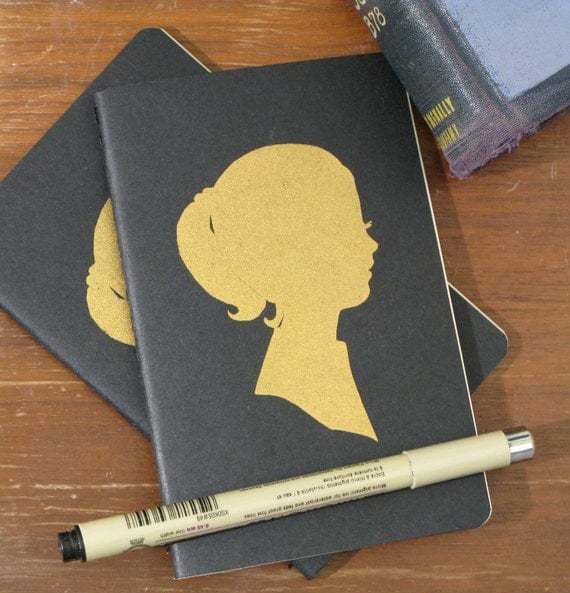 golden girl, screenprinted moleskine cahiers notebook (ruled pages)