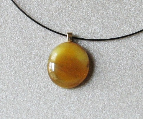 Golden Caramel Drop Pendant Necklace