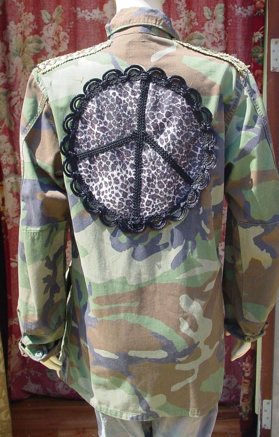 altered army jacket with Johnny cash at Folsom prison,wear some attitude OOAK designed by C. Reinke
