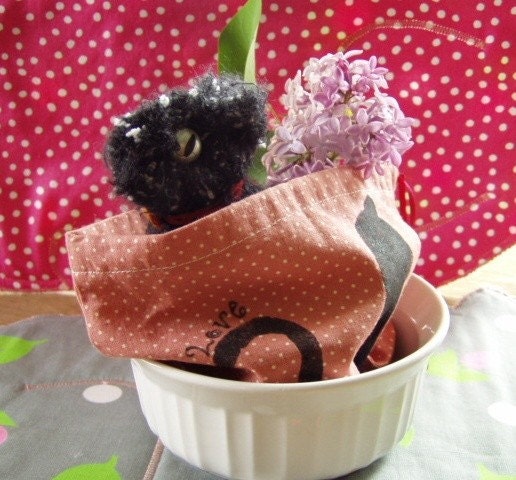Cat Plush Toy / Mini Cat in a Bag. From catcalls