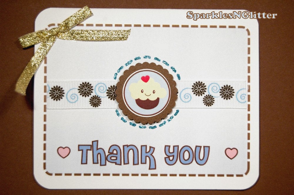 Thank You Card - 3D Kawaii Cupcake
