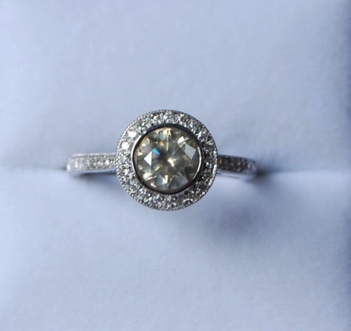 Champagne yellow diamond engagement ring