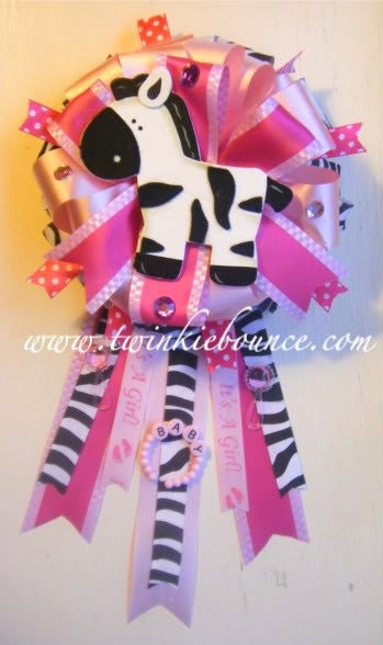 corsages for baby shower. Pink Zebra Baby Shower Corsage