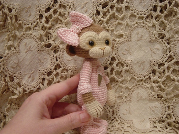 Thread crochet monkey doll Nea