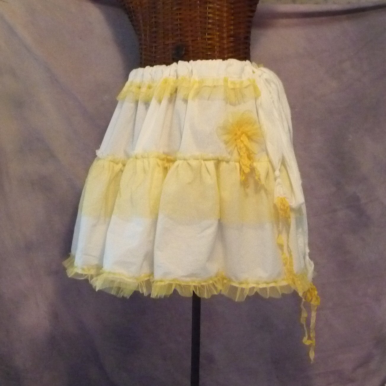 Lemonade Stand Ready to Wear 3 Way Mini Dress Skirt Mesh Blouse Tunic Cotton Junior Womens Tattered