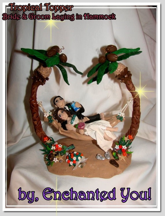 Tropical Bride and Groom in Hammock by, Enchanted You