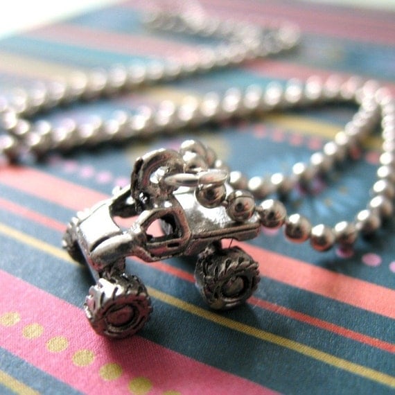 Mudding - 4-Wheel Monster Truck Charm Necklace.