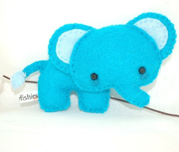 Blue Elephant - Felt Plush