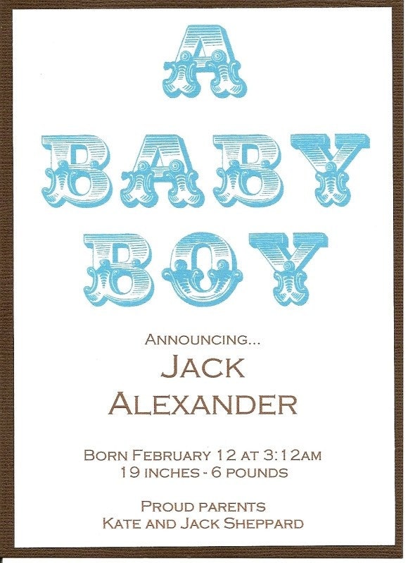 A Baby Boy Birth Announcement