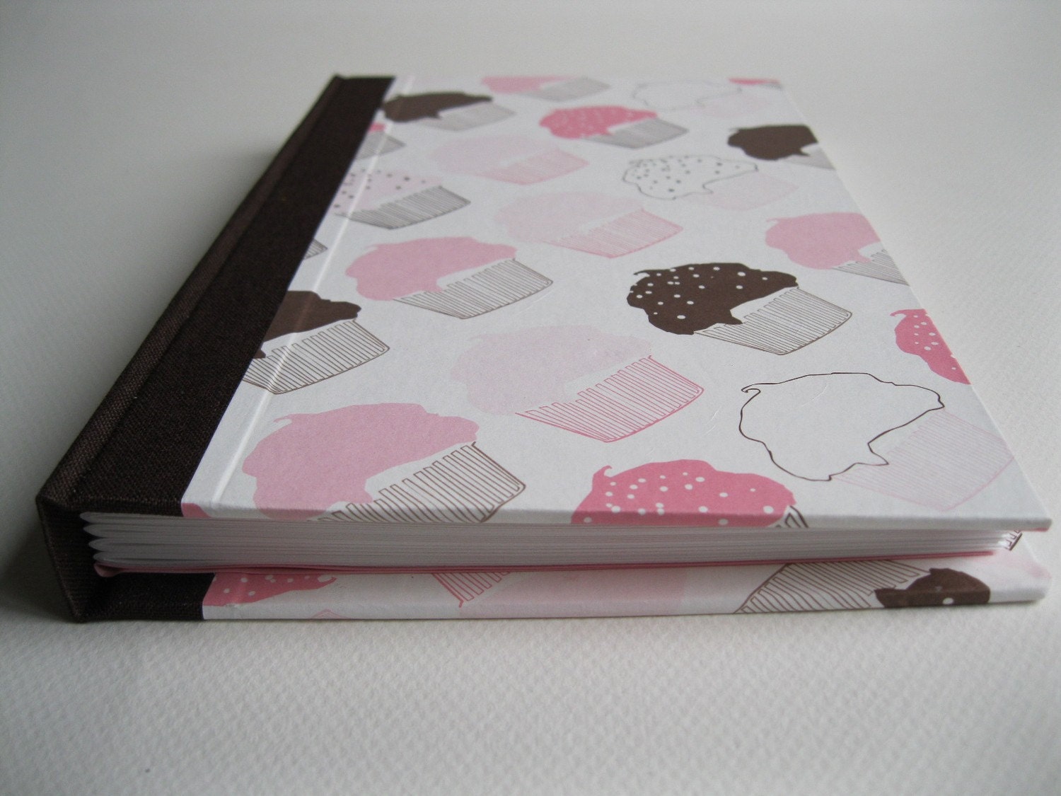 Pink and Brown Cupcake Hardback Journal