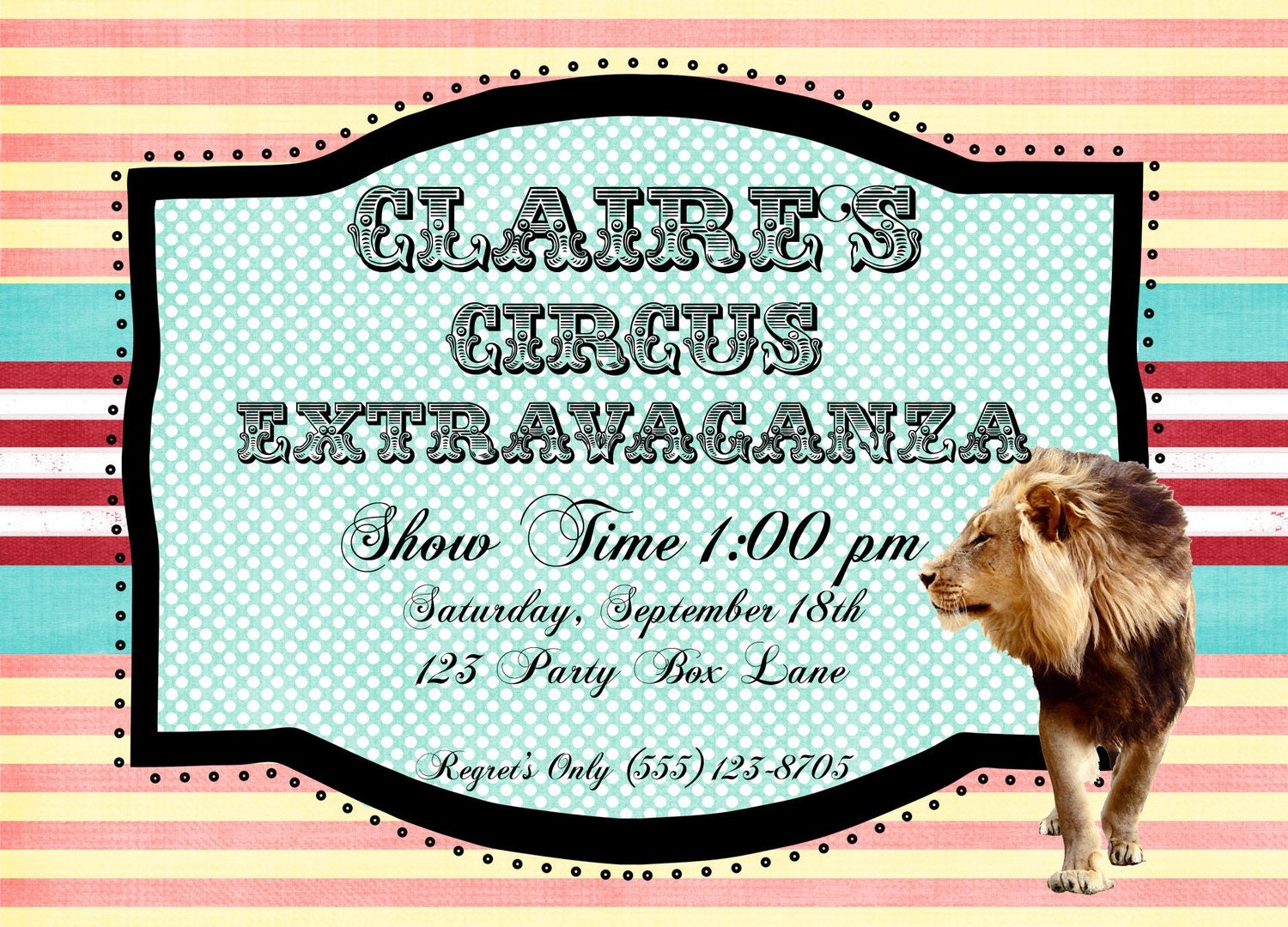 Circus Extravaganza Birthday Invite