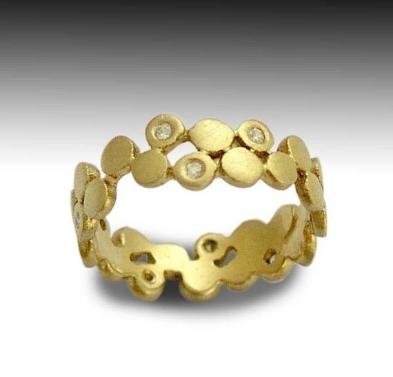 Yet to discover - 4 rows Sterling silver ring combined yellow gold.