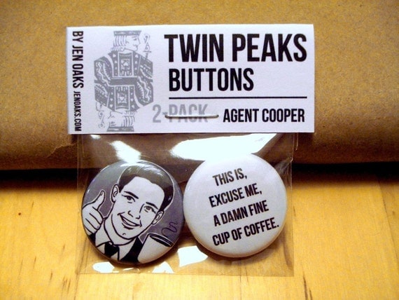 Twin Peaks Buttons - Agent Cooper