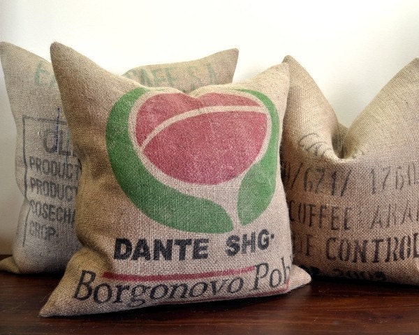 Dante - Burlap Coffee Bag Pillow