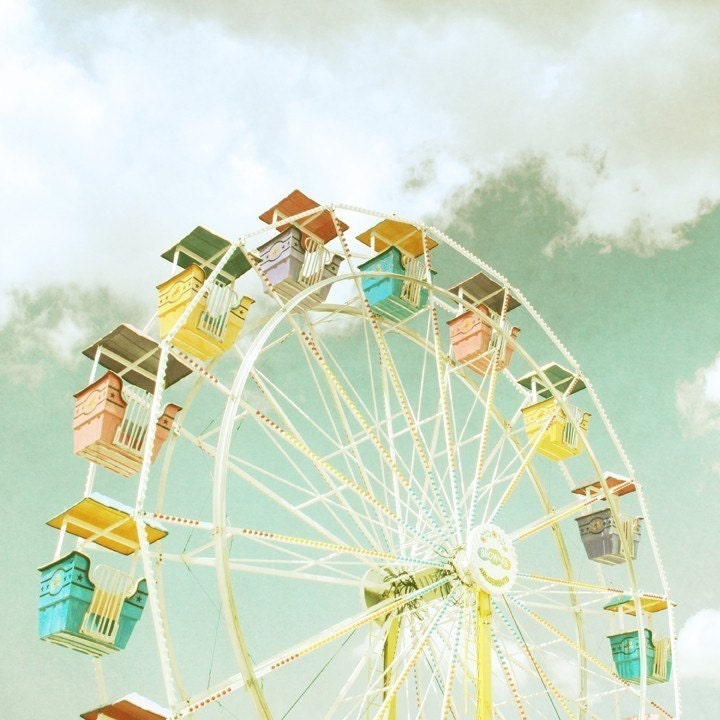 Ferris Wheel 20x20 Vintage Inspired Photography Print