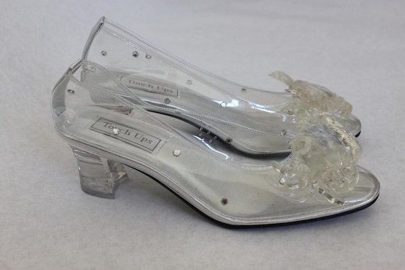 Clear rhinestone Cinderella shoes heels