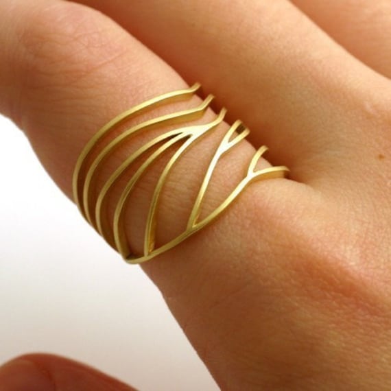 Dragonfly Wing Ring 18kt Gold