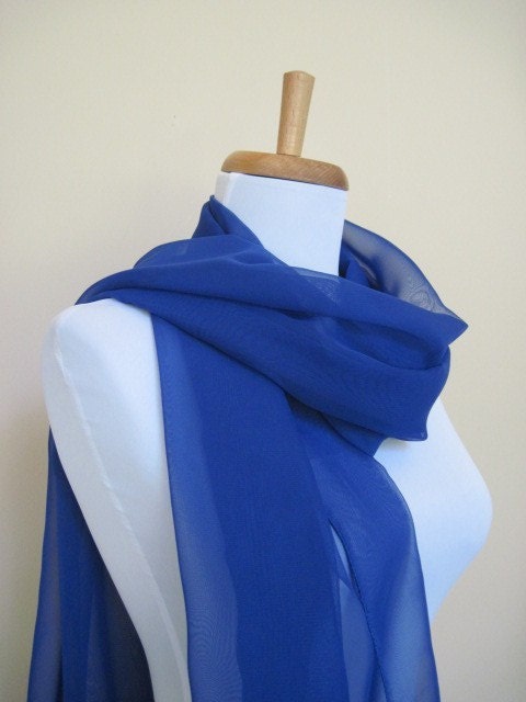 Buy two and get one free ( you choose your colors) A Beautiful dark blue sheer Scarf or neckwrap for Spring Summer