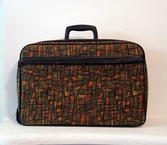 Vintage Bantam Suitcase 1960s Abstract