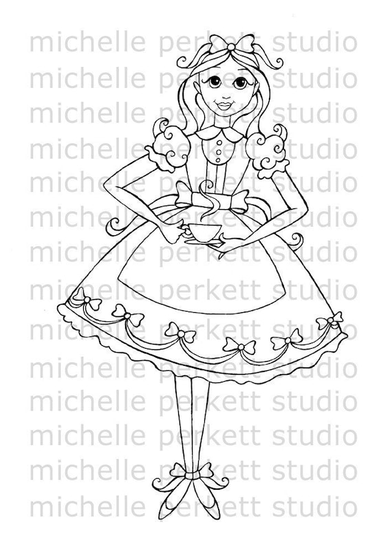 DIGITAL STAMP - ALICE'S TEA PARTY FOR ONE